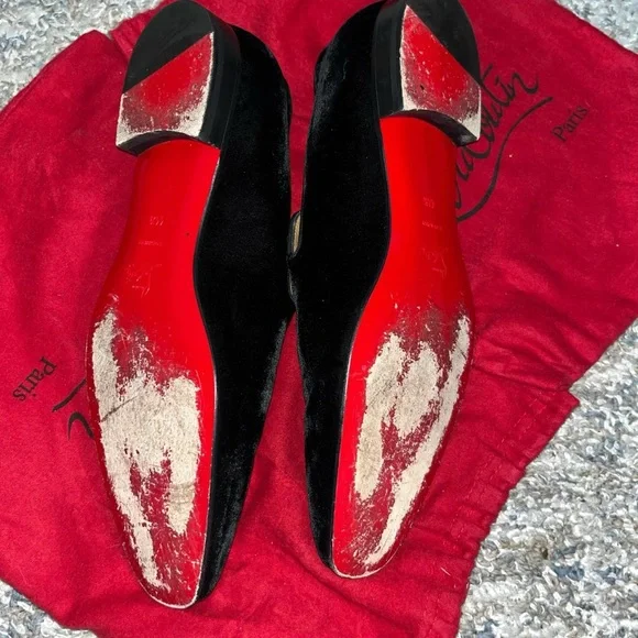 Christian Louboutin Men’s velour loafers 
Men’s:44.5 EU/10 US
 Worn twice - Picture 2 of 2